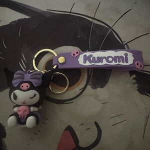 Kuromi Rubber Keychain Charm - Purple & Black and Mag Safe Phone Pop